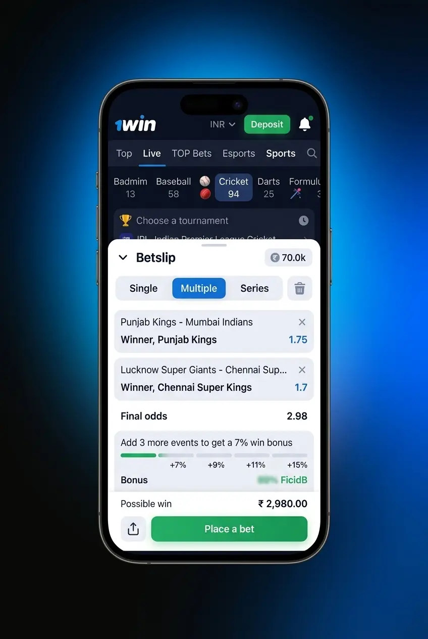 Step-by-step guide on how to start betting via a mobile app shown on a smartphone screen