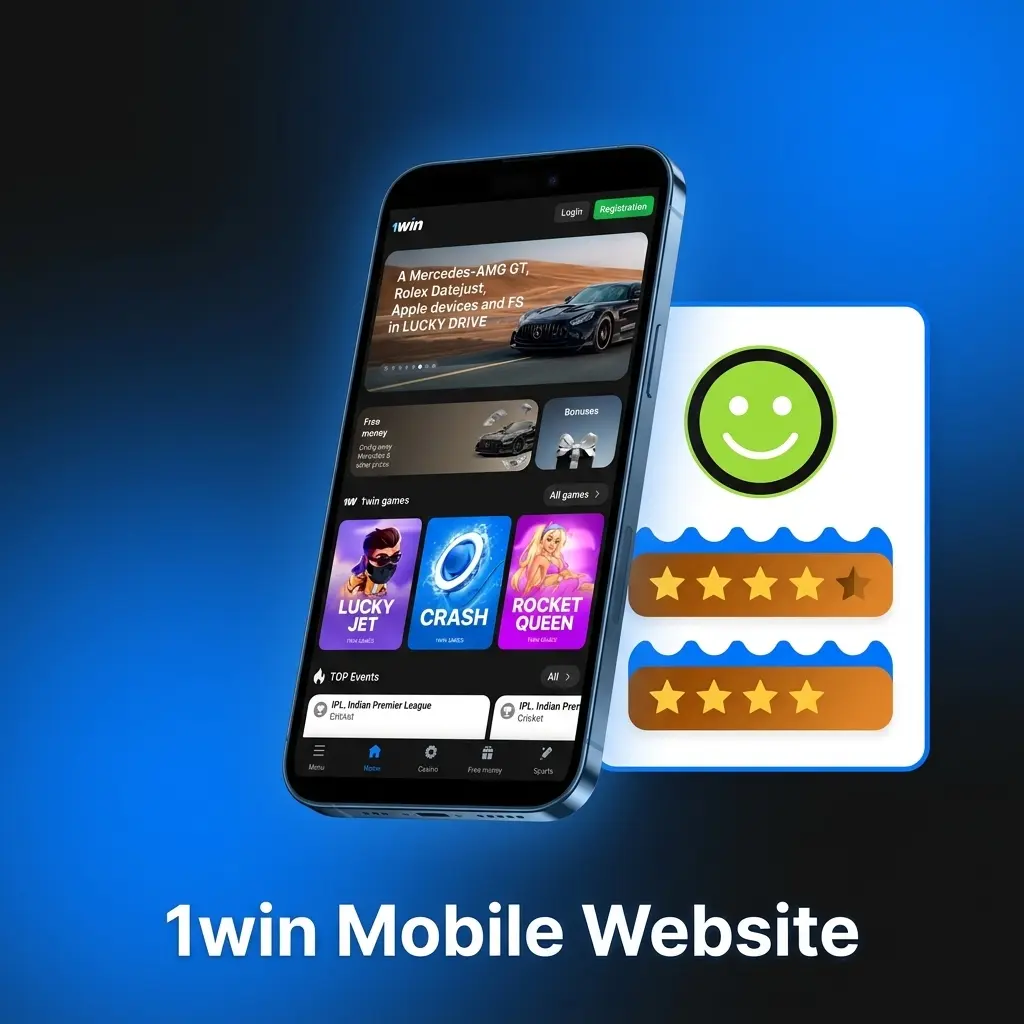 1win Mobile Website on smartphone browser