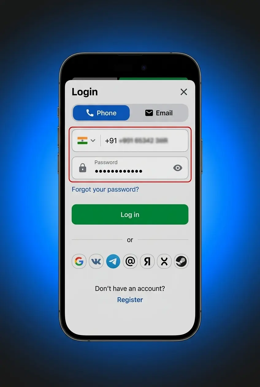 User clicking Log In button to open secure login form on website