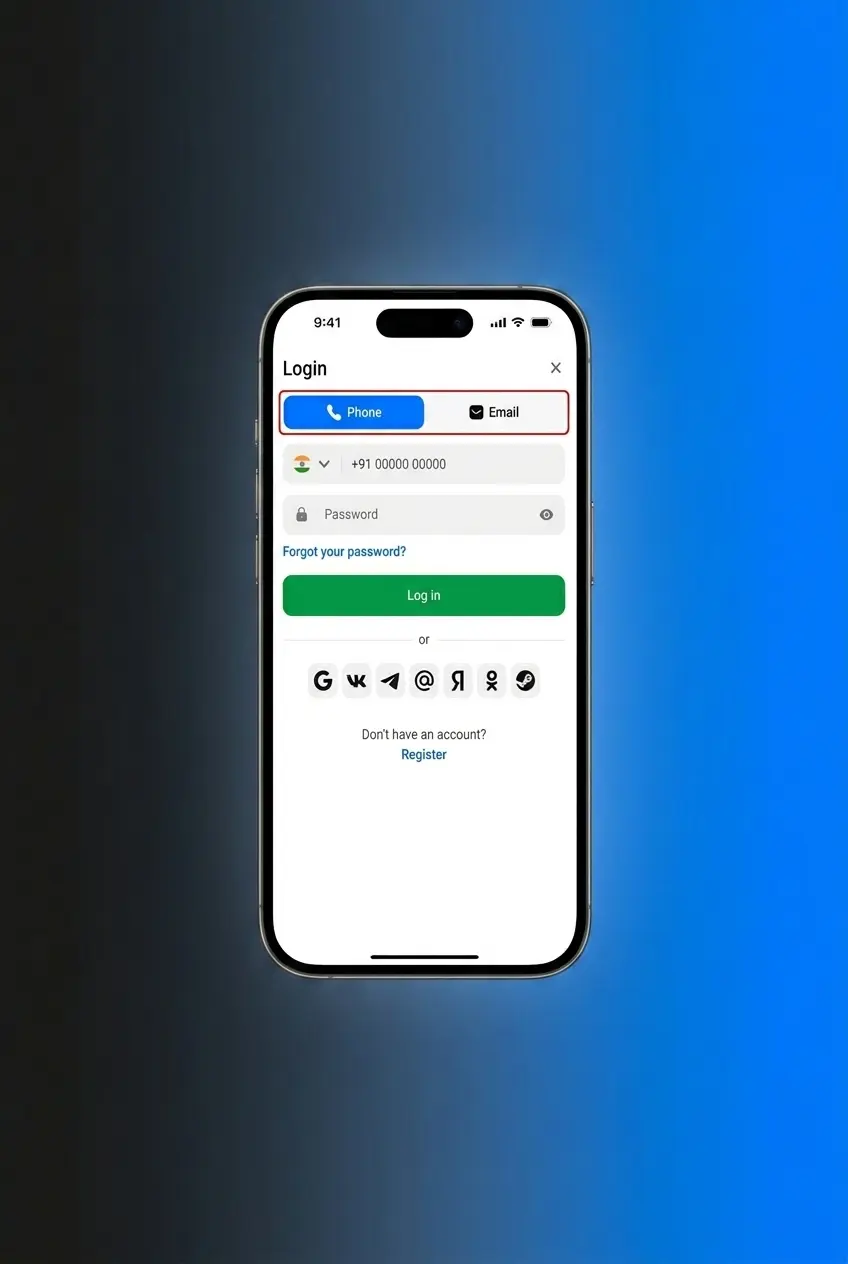 Login page button