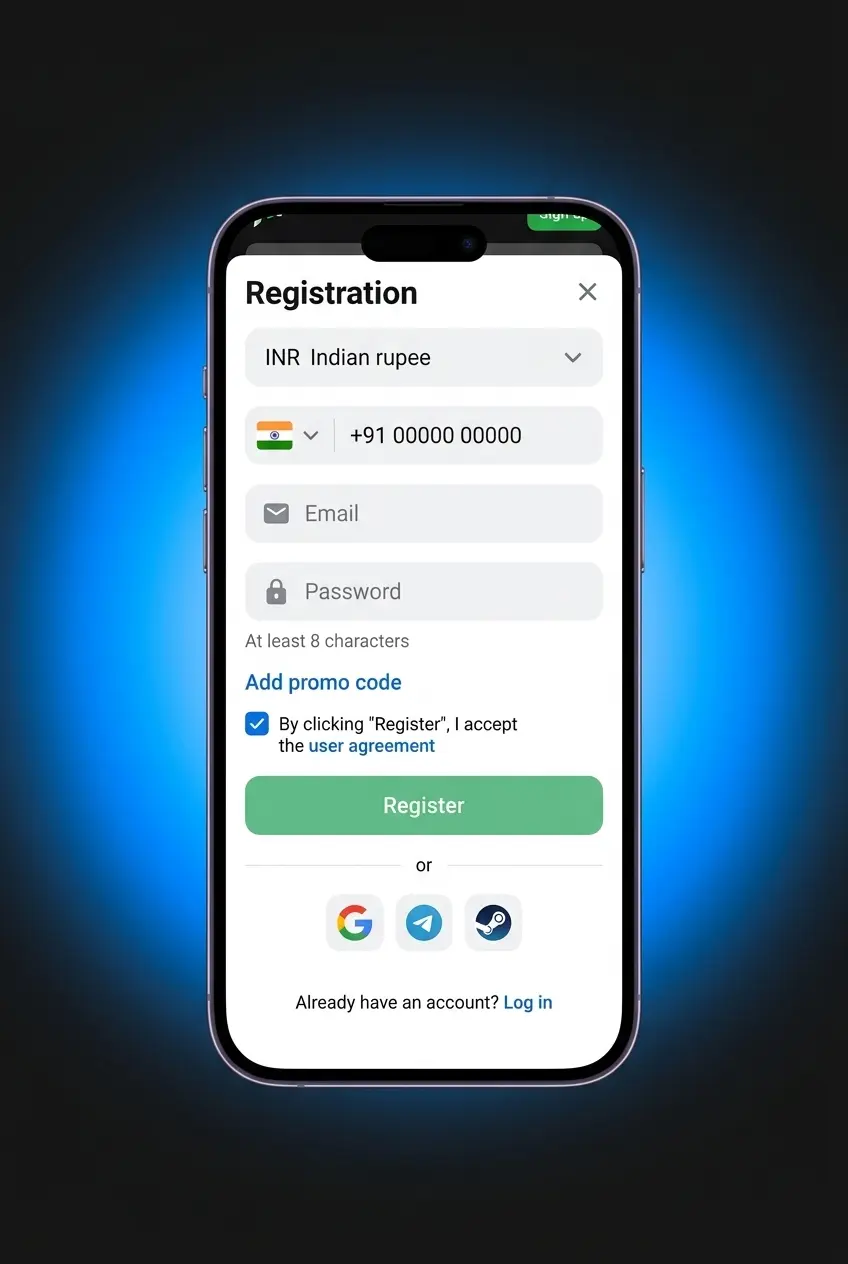 Register your account at 1win live casino
