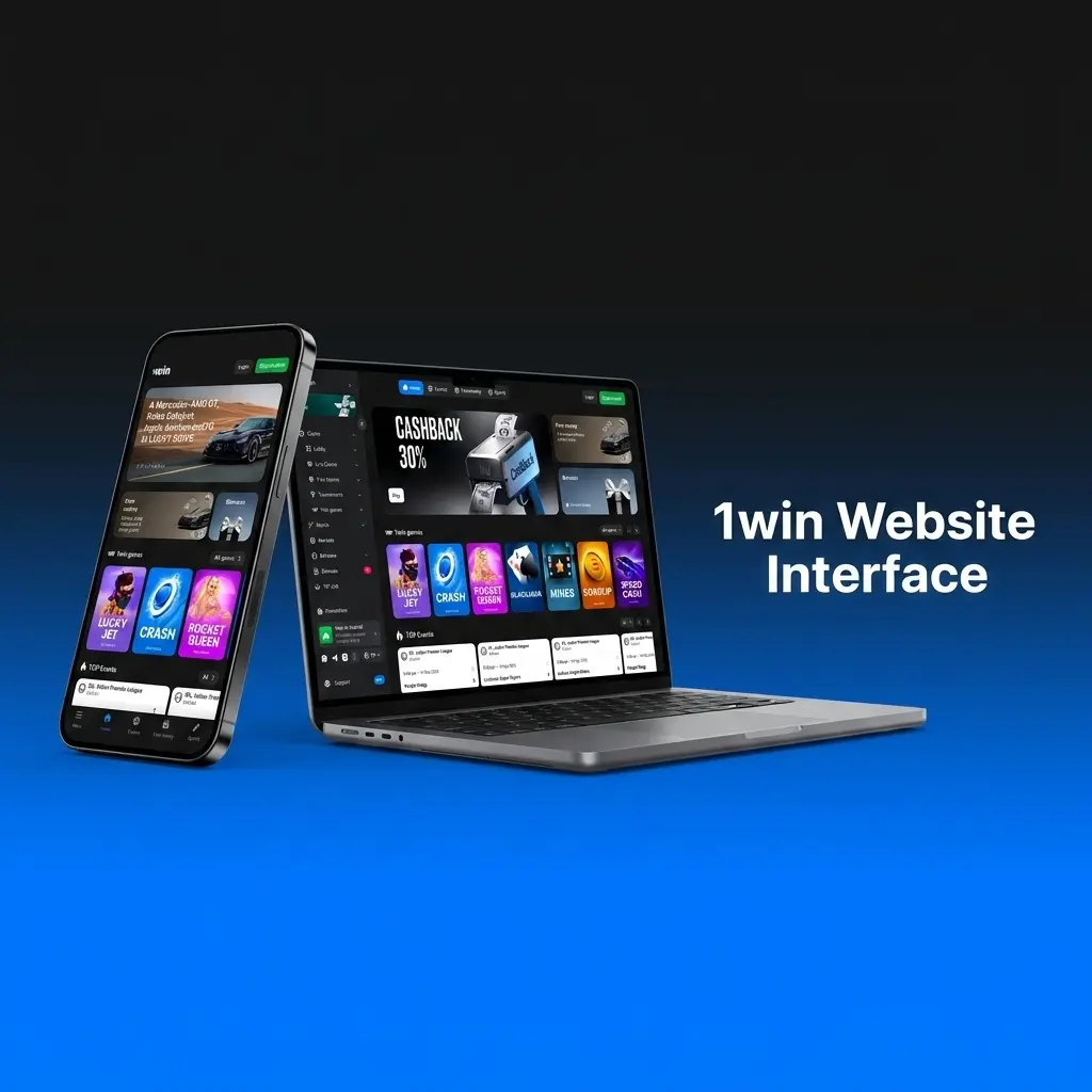 1win website interface showing top navigation bar