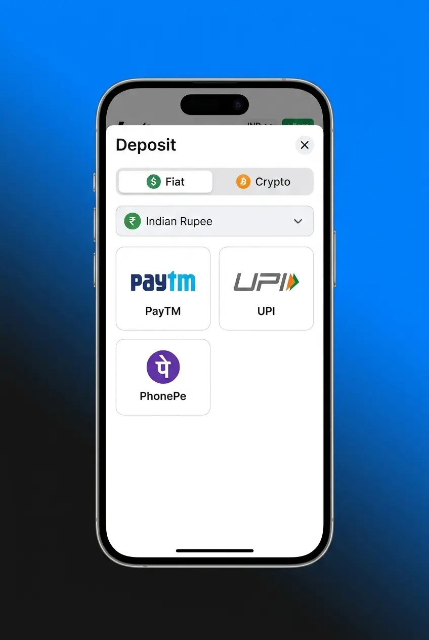 Enter deposit amount on 1win mobile app