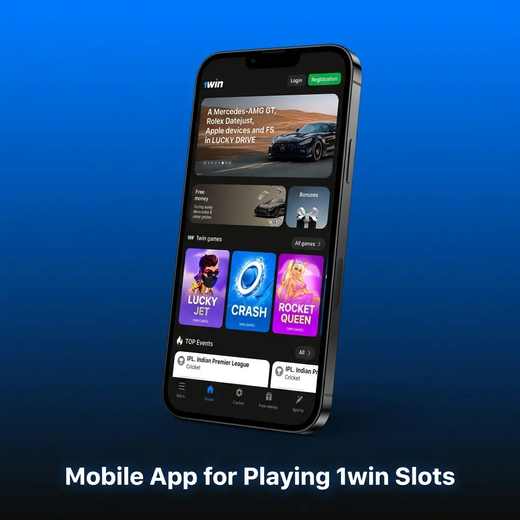 1win mobile app slots interface on Android and iOS